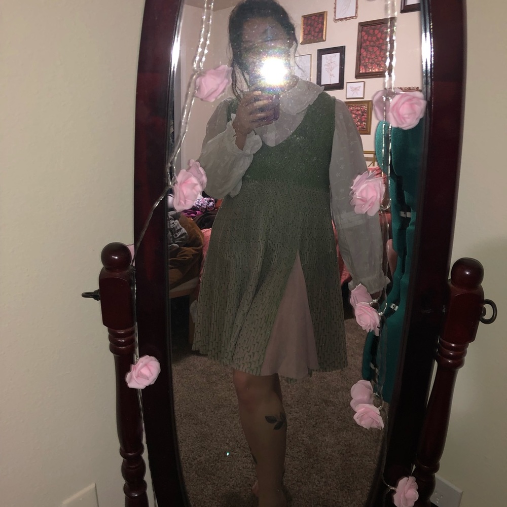 Christian Dior Green and Pink Knit Dress